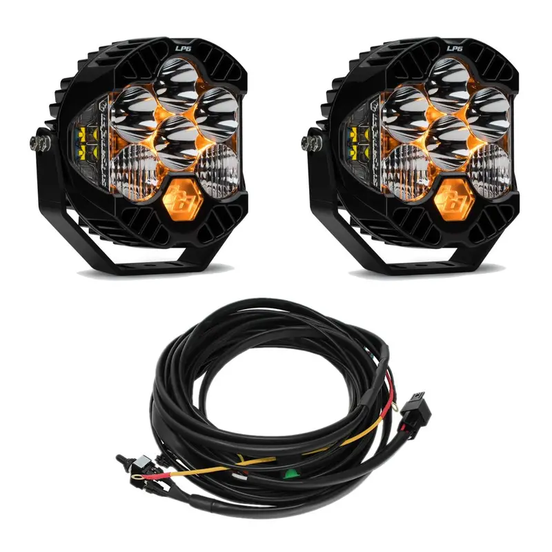 Baja Designs Clear Lp6 Pro Pair 5,000K Led Driving/Combo Lights/Toggle Harness 1