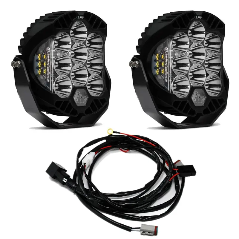 Baja Designs Clear Lp9 Sport Pair 5,000K Led Spot Pattern Lights/Toggle Harness 1