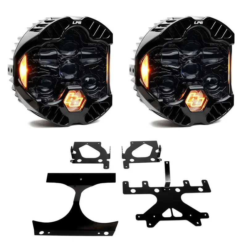Baja Designs Dot Lp6 Dual Headlight Kit Amber Drl For 2015-2023 Harley-Davidson Road Glide 1