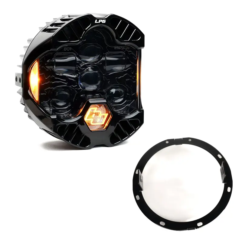 Baja Designs Dot Lp6 Headlight Kit Amber Drl For 2014-2023 Harley Davidson Street Glide 1