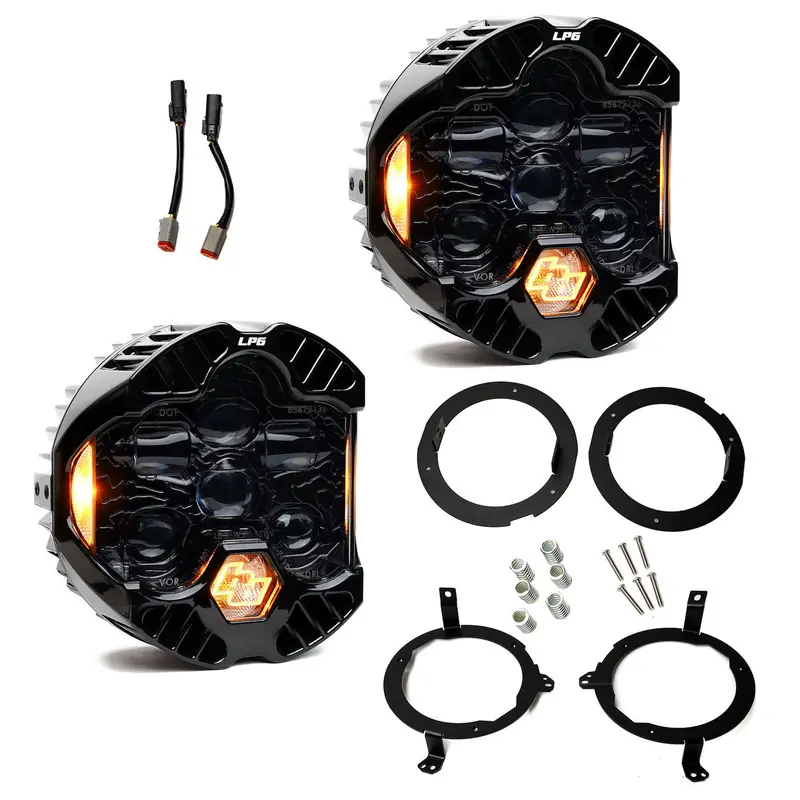 Baja Designs Dot Lp6 Headlights Kit Amber Drl For 18–25 Jeep Wrangler Jl/ Gladiator Jt With Factory Led Headlights 1