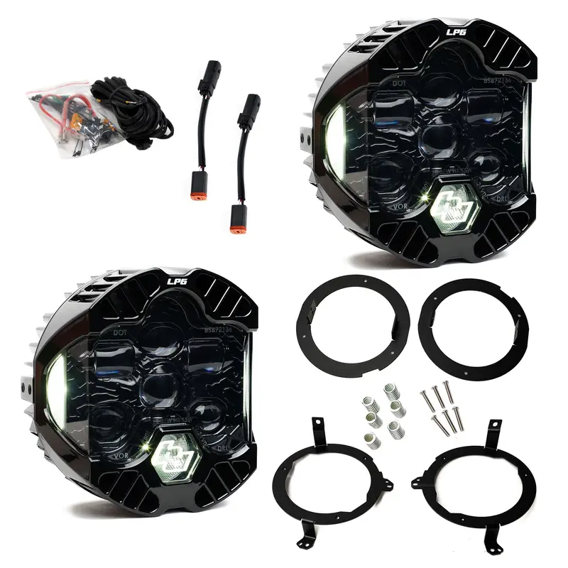 Baja Designs Dot Lp6 Headlights Kit White Drl For 18–25 Jeep Wrangler Jl/ Gladiator Jt With Factory Halogen Headlights 1