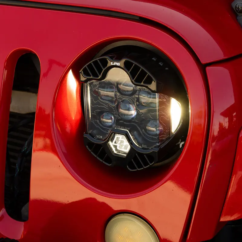 Baja Designs Dot Lp6 Led Headlights Kit White Drl For 2007-2018 Jeep Wrangler Jk With Factory Halogen Headlights 2
