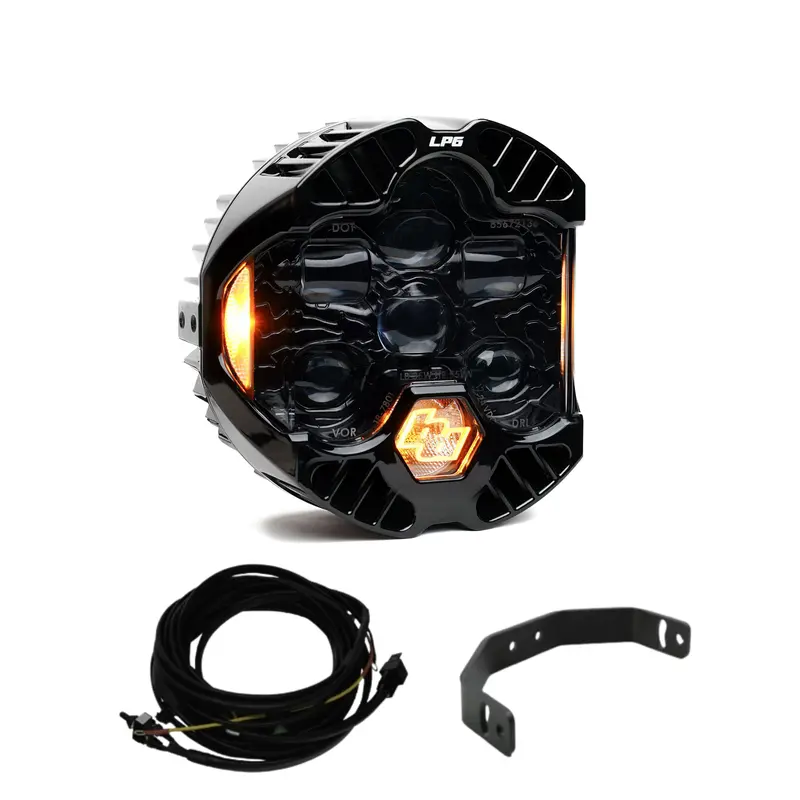 Baja Designs Dot Lp6 Universal Amber Headlight Kit W/ Wiring Harness & Bracket 1