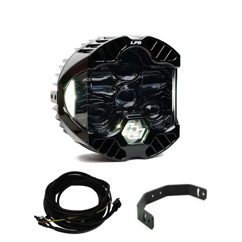 Baja Designs Dot Lp6 Universal White Headlight Kit W/ Wiring Harness & Bracket 1