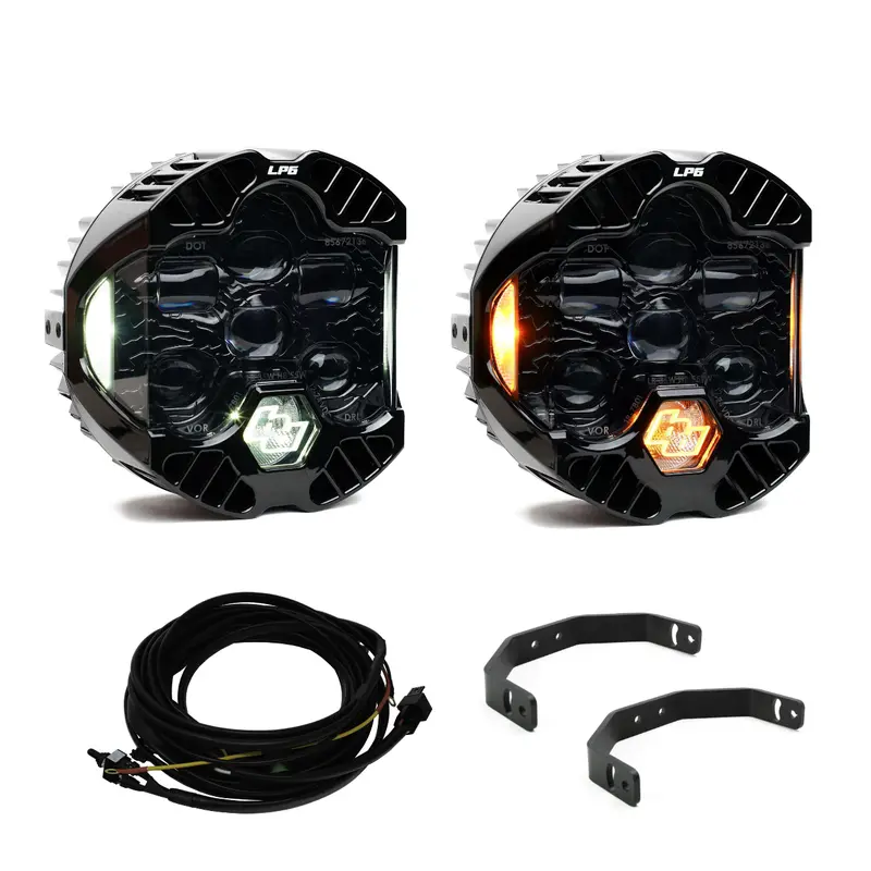 Baja Designs Dot Lp6 White/Amber Headlight Kit W/ Harness & Brackets - Universal 1