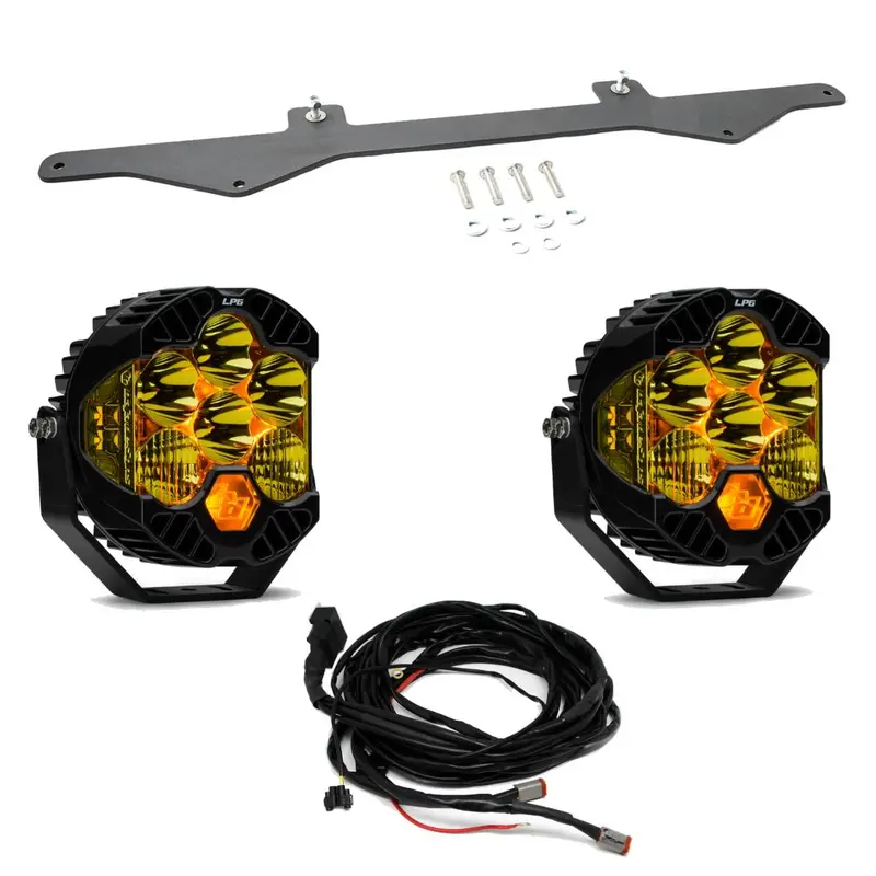 Baja Designs Double Amber Lp6 & Mounting Kit For 21+ Ford Bronco W/ Steel Bumper 1