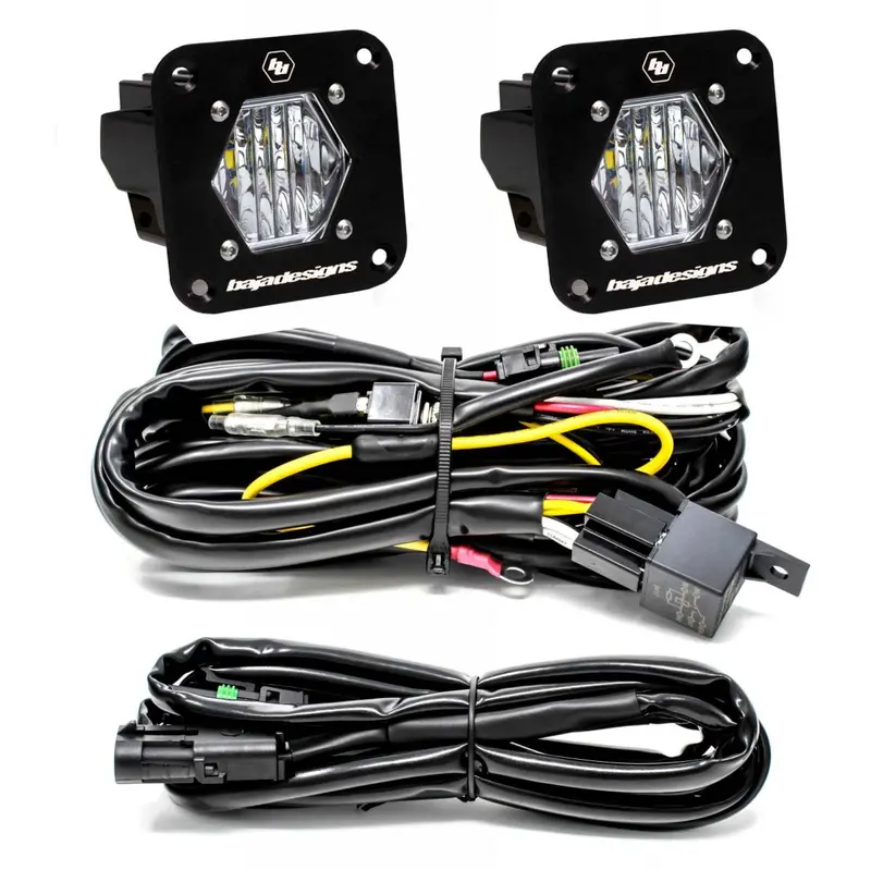 Baja Designs Flush Mount S1 Wide Cornering Led Reverse Light Pair & Wiring Kit 1