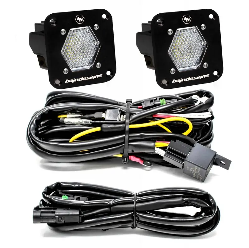 Baja Designs Flush Mount S1 Work/Scene Led Reverse Light Pair & Wiring Kit 1