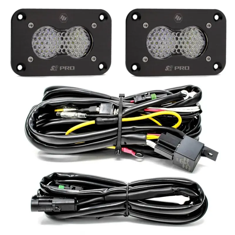 Baja Designs Flush Mount S2 Pro Clear Work/Scene Reverse Light Kit With Harness 1