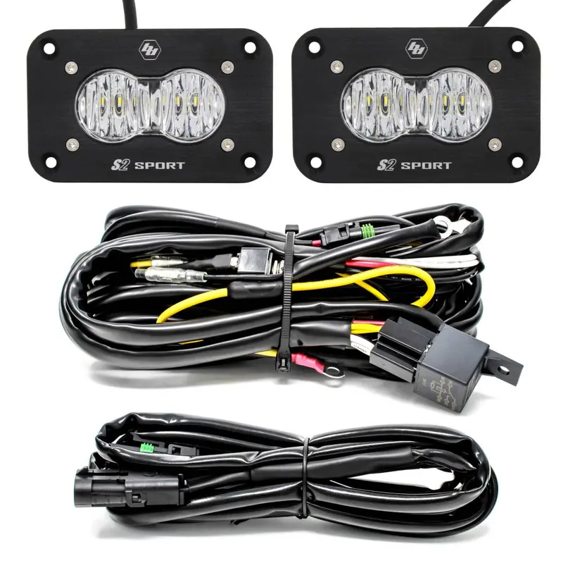 Baja Designs Led Work Light Clear Lens Wide Cornering Pattern Flush Mount Kit S2 1