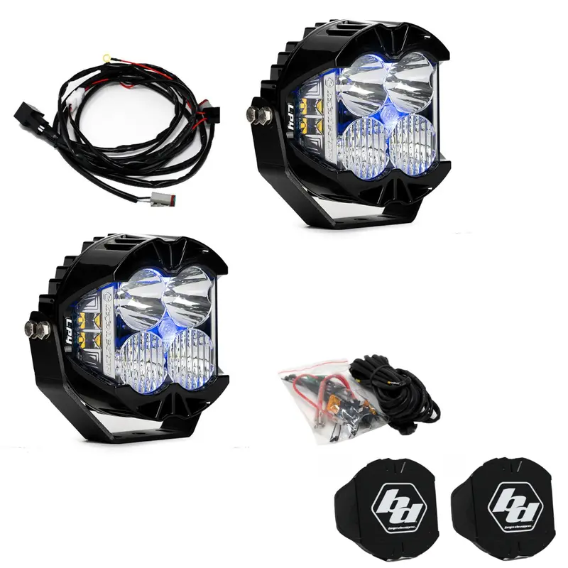Baja Designs Lp4 Pro Driving/Combo Pod Kit W/ Blue Backlight-Wiring-Rock Guards 1
