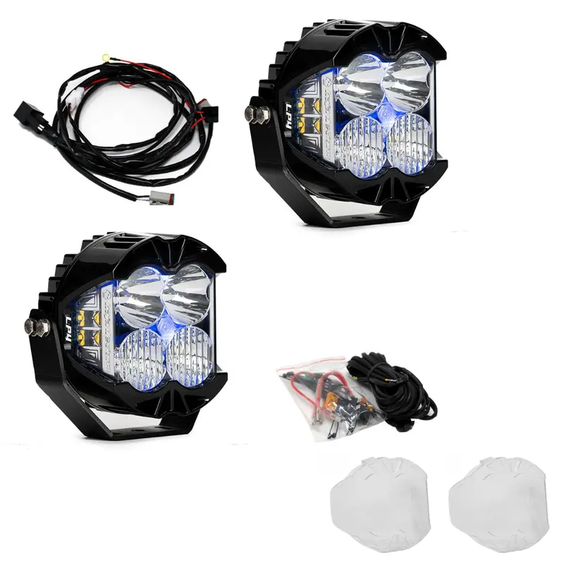 Baja Designs Lp4 Pro Driving/Combo Pod Kit W/ Blue Backlight-Wiring-Rock Guards 1