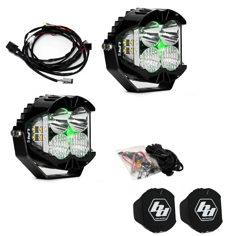 Baja Designs Lp4 Pro Driving/Combo Pod Kit W/ Green Backlight-Wiring-Rock Guards 1