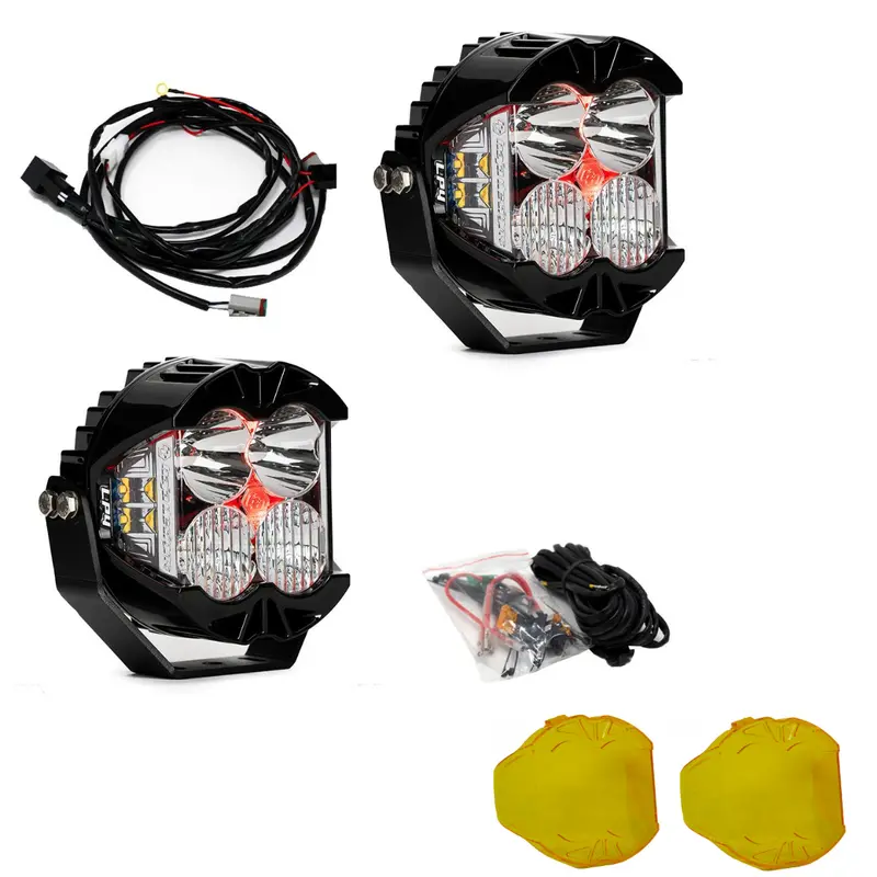 Baja Designs Lp4 Pro Driving/Combo Pod Kit W/ Red Backlight-Wiring-Rock Guards 1