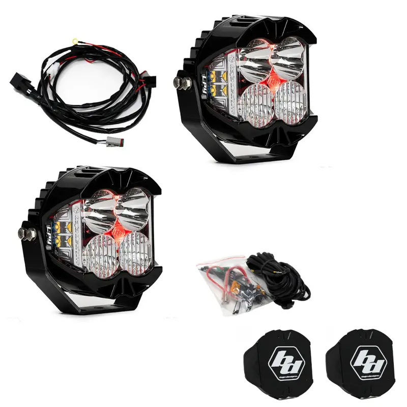 Baja Designs Lp4 Pro Driving/Combo Pod Kit W/ Red Backlight-Wiring-Rock Guards 1