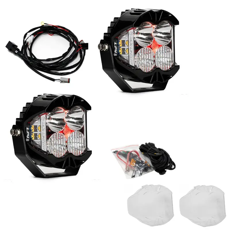 Baja Designs Lp4 Pro Driving/Combo Pod Kit W/ Red Backlight-Wiring-Rock Guards 1