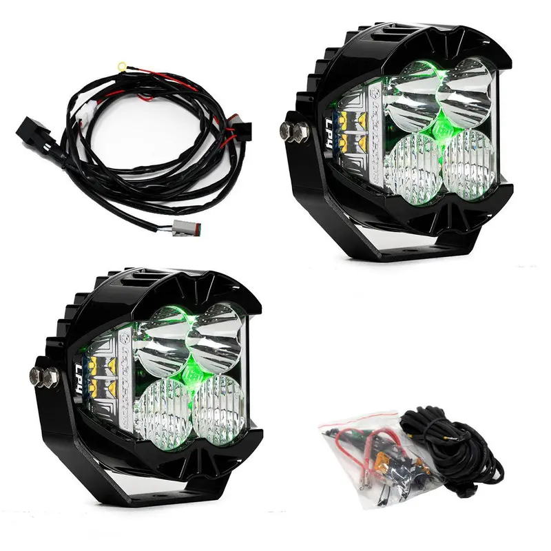 Baja Designs Lp4 Pro Led Driving/Combo Light Pod Kit W/ Green Backlight & Wiring 1
