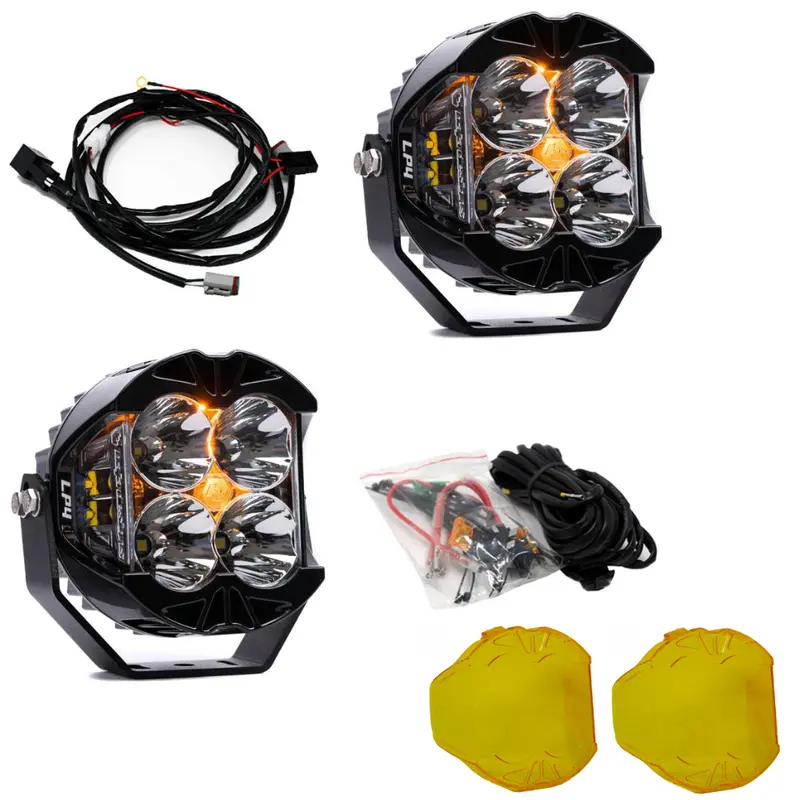 Baja Designs Lp4 Pro Spot Light Pod Kit W/ Amber Backlight-Wiring-Rock Guards 1