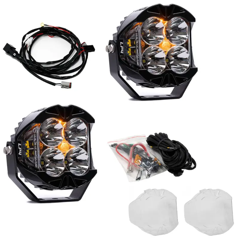 Baja Designs Lp4 Pro Spot Light Pod Kit W/ Amber Backlight-Wiring-Rock Guards 1
