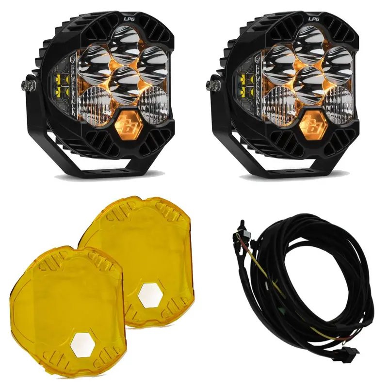 Baja Designs Lp6 Pro Clear Driving/Combo Lights/Toggle Harness/Amber Rock Guards 1