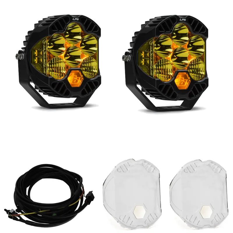 Baja Designs Lp6 Pro Driving/Combo Led Light Pod Kit W/ Wiring & Clear Guards 1