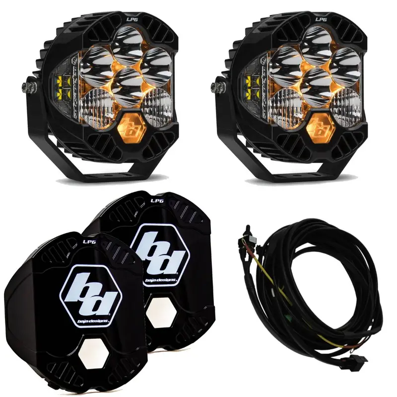 Baja Designs Lp6 Pro Led Clear Driving/Combo Lights/Toggle Harness/Rock Guards 1