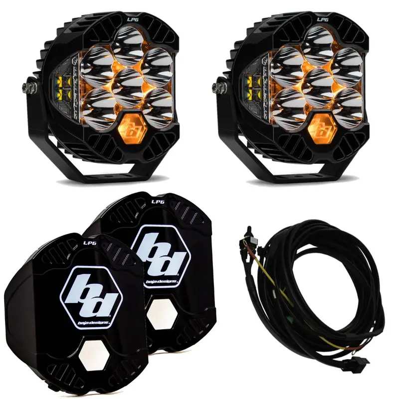 Baja Designs Lp6 Pro Led Clear Spot Beam Lights/Toggle Harness/Rock Guards 1