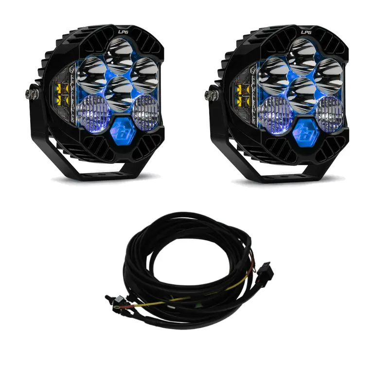 Baja Designs Lp6 Pro Led Driving/Combo Light Pod Kit W/ Blue Backlight & Wiring 1