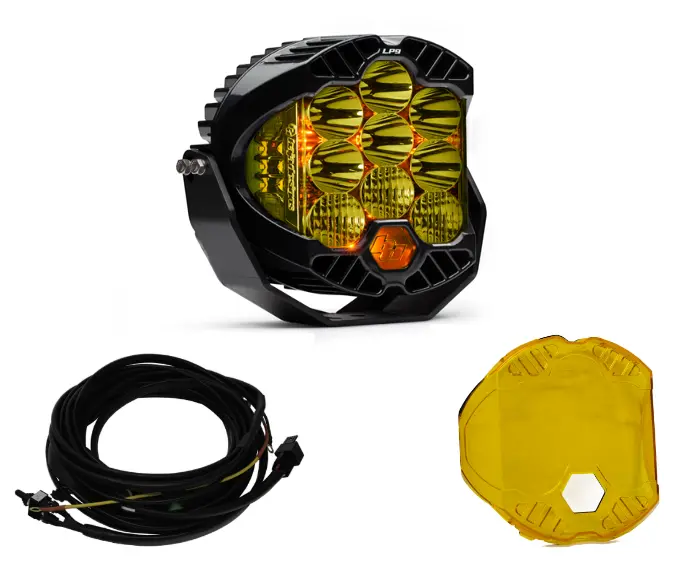 Baja Designs Lp9 Pro Driving/Combo Amber Light Kit W/ Wiring & Amber Rock Guard 1