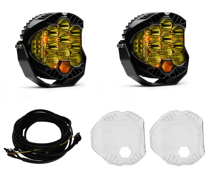 Baja Designs Lp9 Pro Driving/Combo Amber Light Pods W/ Wiring Harness & Guards 1