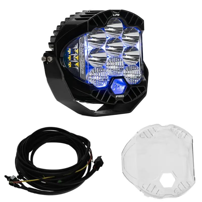 Baja Designs Lp9 Pro Driving/Combo Led Light Kit W/ Blue Backlight-Guard-Wiring 1