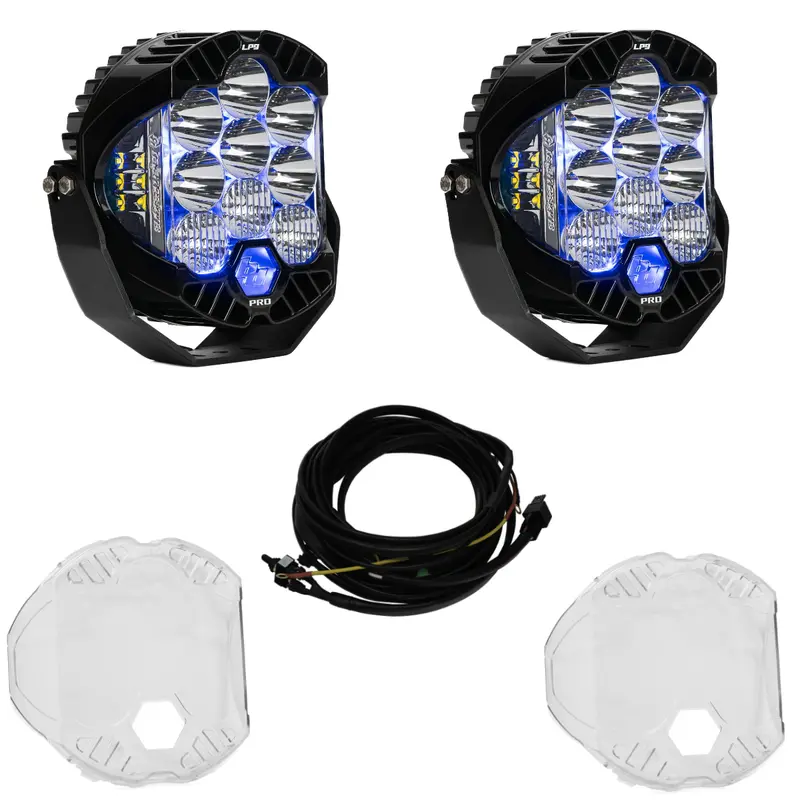 Baja Designs Lp9 Pro Driving/Combo Led Light Kit W/ Blue Backlight-Wiring-Guards 1