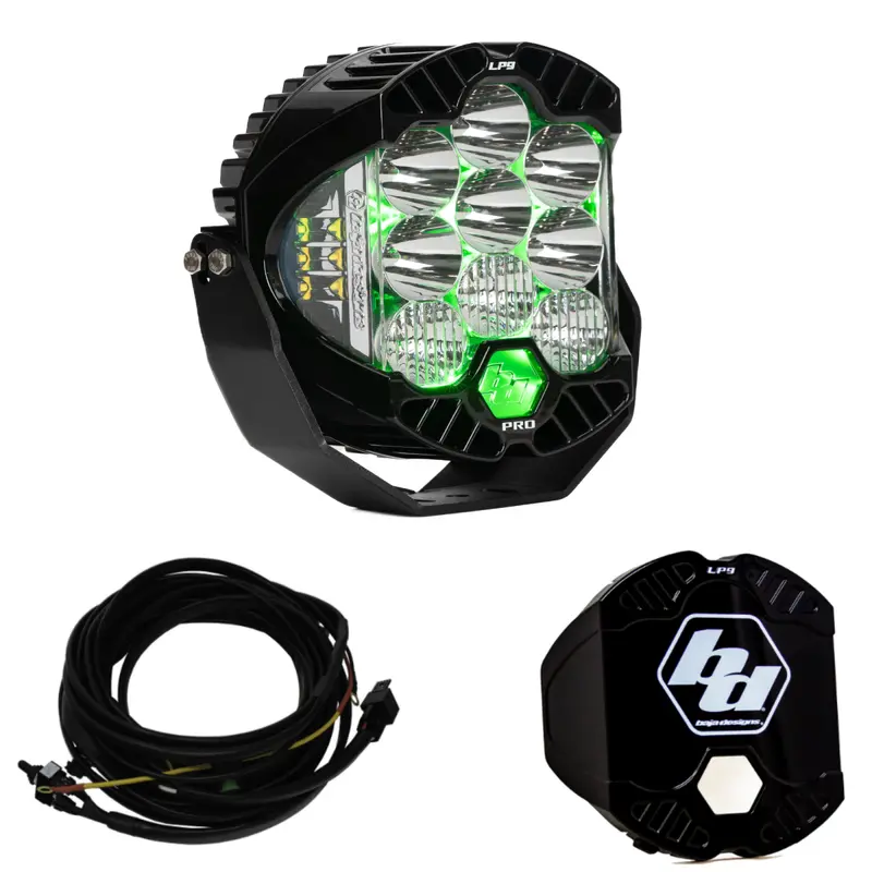 Baja Designs Lp9 Pro Driving/Combo Led Light Kit W/ Green Backlight-Guard-Wiring 1