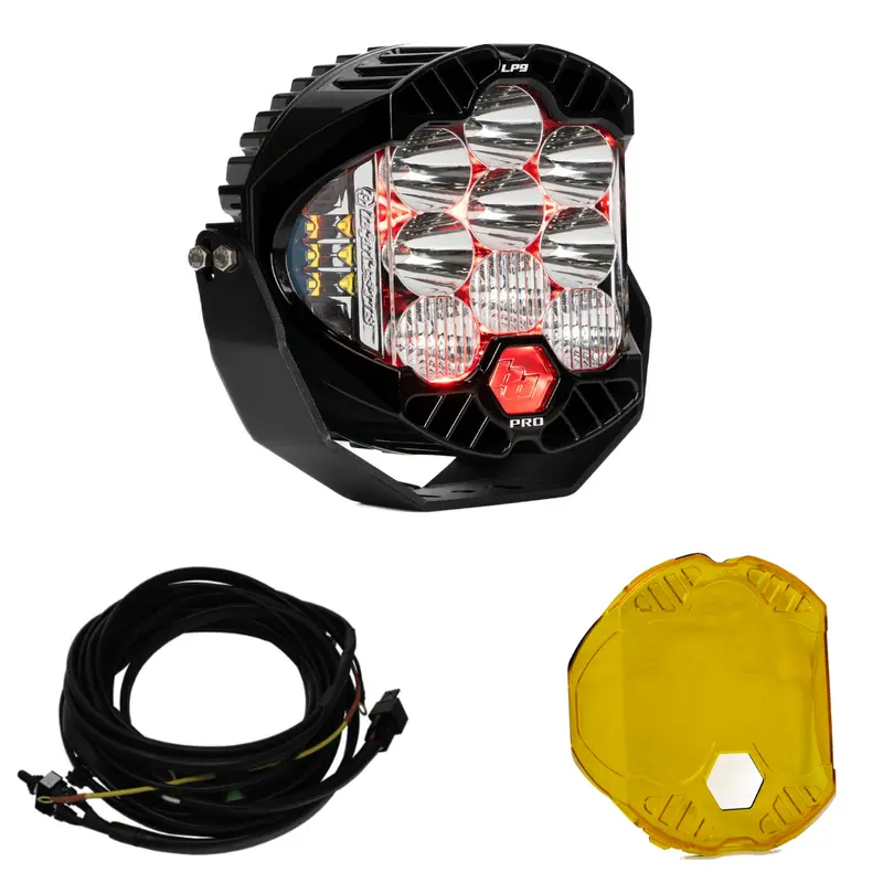 Baja Designs Lp9 Pro Driving/Combo Led Light Kit W/ Red Backlight-Wiring-Guard 1