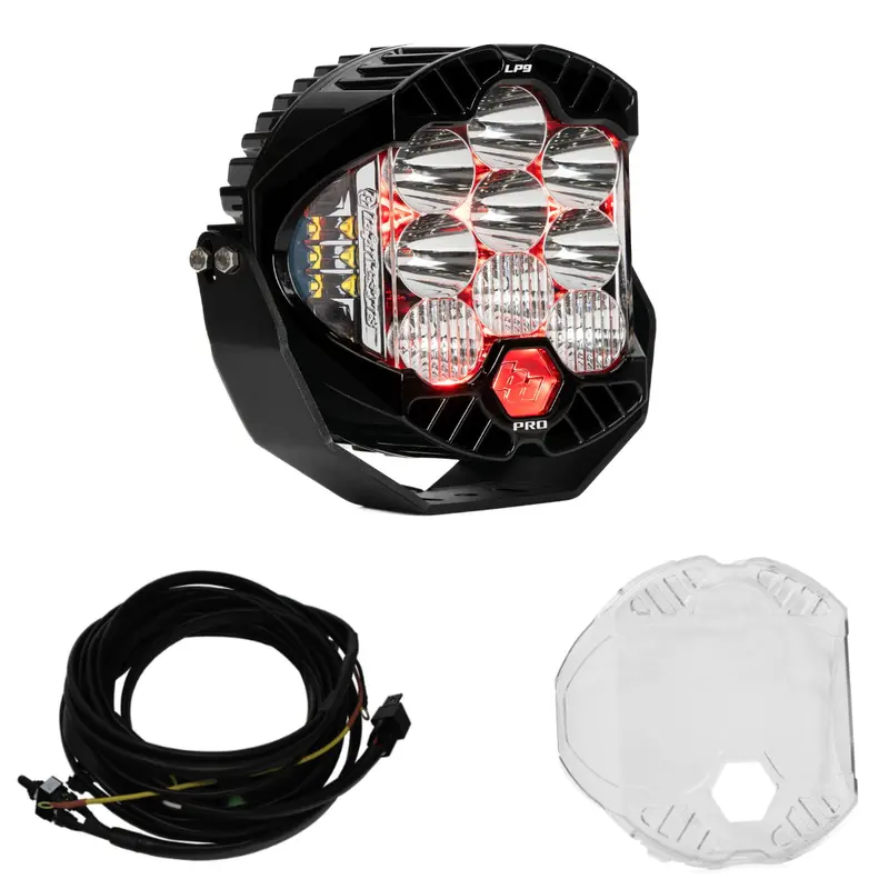 Baja Designs Lp9 Pro Driving/Combo Led Light Kit W/ Red Backlight-Wiring-Guard 1