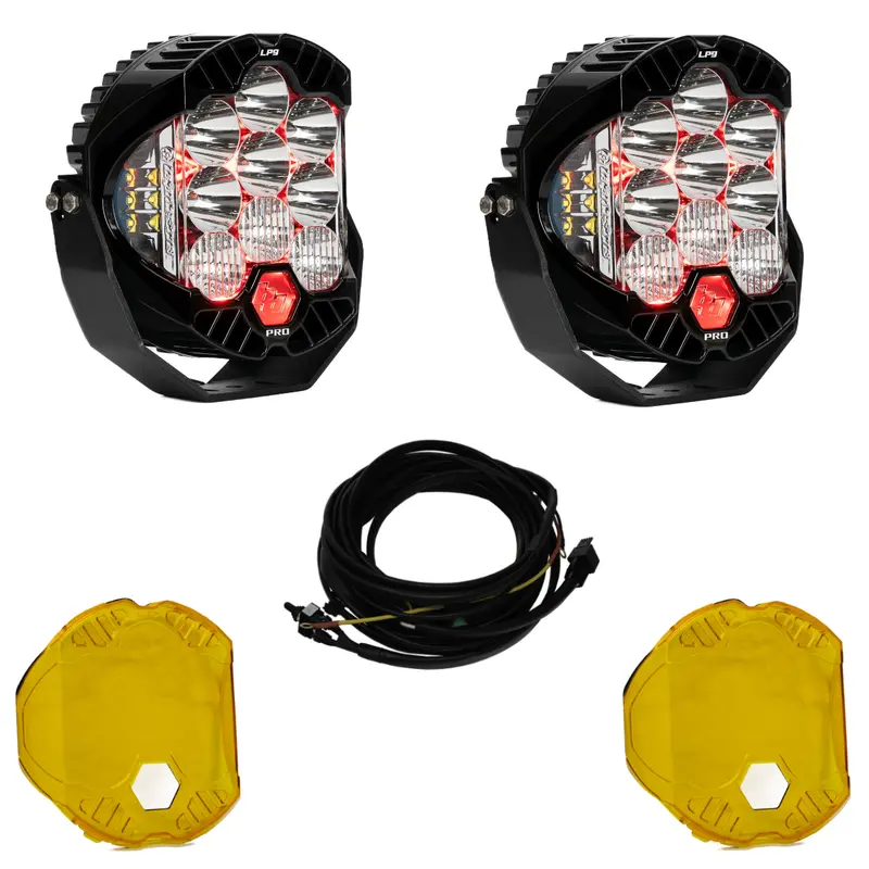 Baja Designs Lp9 Pro Driving/Combo Led Light Kit W/ Red Backlight-Wiring-Guards 1