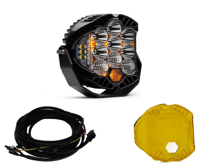 Baja Designs Lp9 Pro Driving/Combo Led Light Kit W/ Wiring & Amber Rock Guard 1