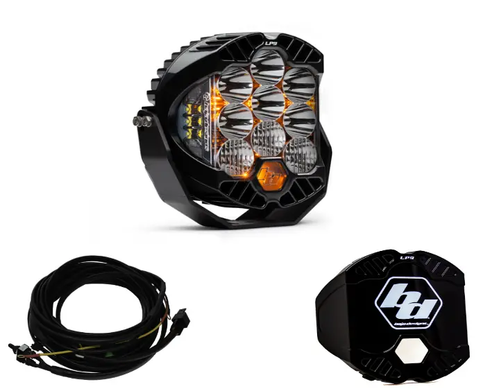 Baja Designs Lp9 Pro Driving/Combo Led Light Kit W/ Wiring & Black Rock Guard 1