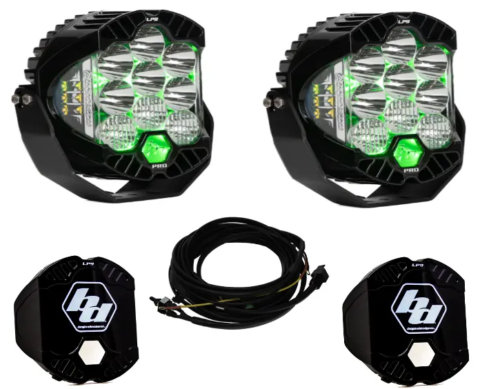 Baja Designs Lp9 Pro Driving/Combo Light Kit W/ Green Backlight-Wiring-Guards 1
