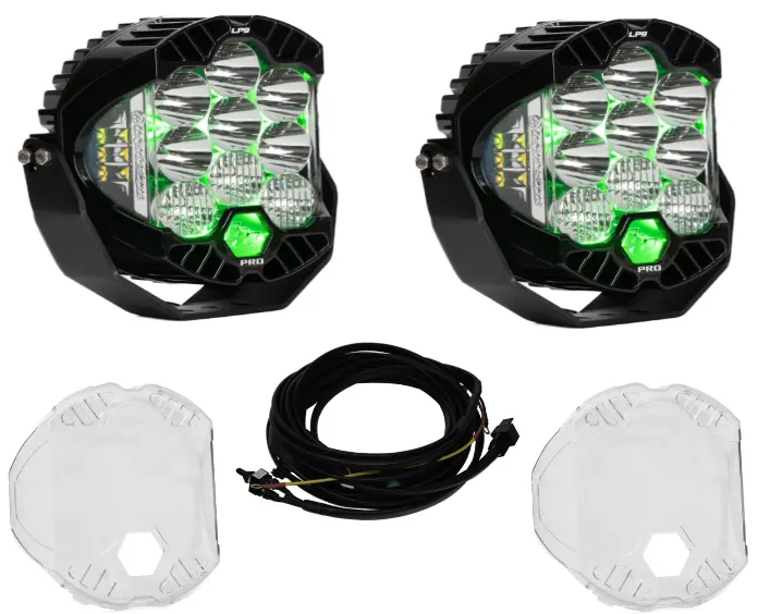 Baja Designs Lp9 Pro Driving/Combo Light Kit W/ Green Backlight-Wiring-Guards 1