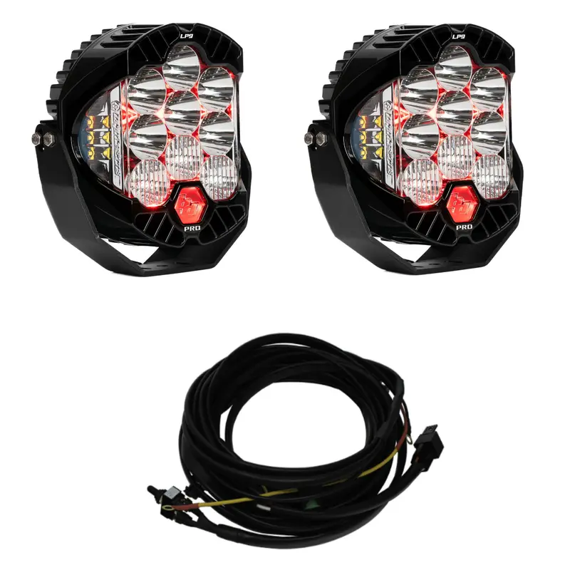 Baja Designs Lp9 Pro Driving/Combo Light Kit W/ Red Backlight & Wiring Harness 1
