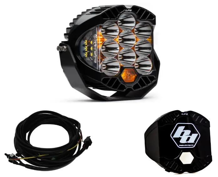 Baja Designs Lp9 Pro Spot Led Light Pod Kit W/ Amber Backlight-Wiring-Rock Guard 1