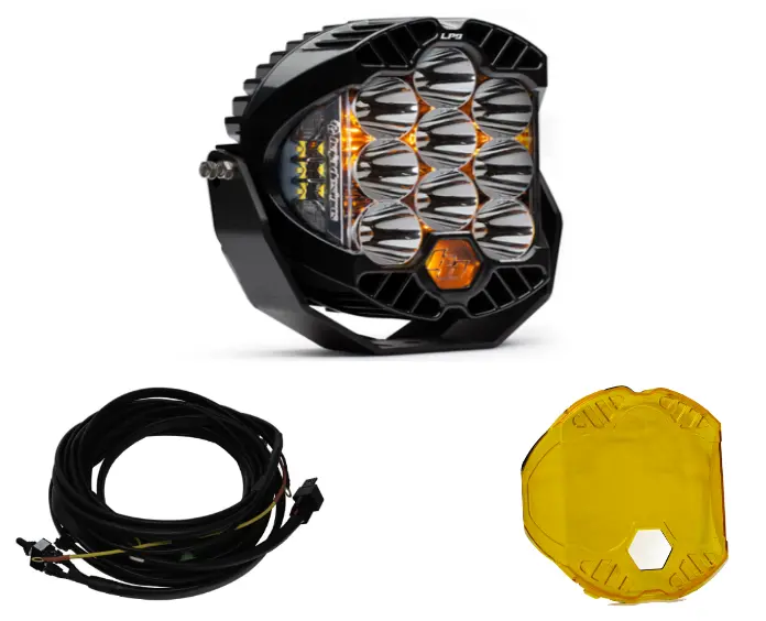 Baja Designs Lp9 Pro Spot Led Light Pod Kit W/ Amber Backlight-Wiring-Rock Guard 1
