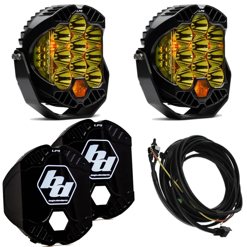 Baja Designs Lp9 Racer Edition Amber Spot Beam Lights/Toggle Harness/Rock Guards 1