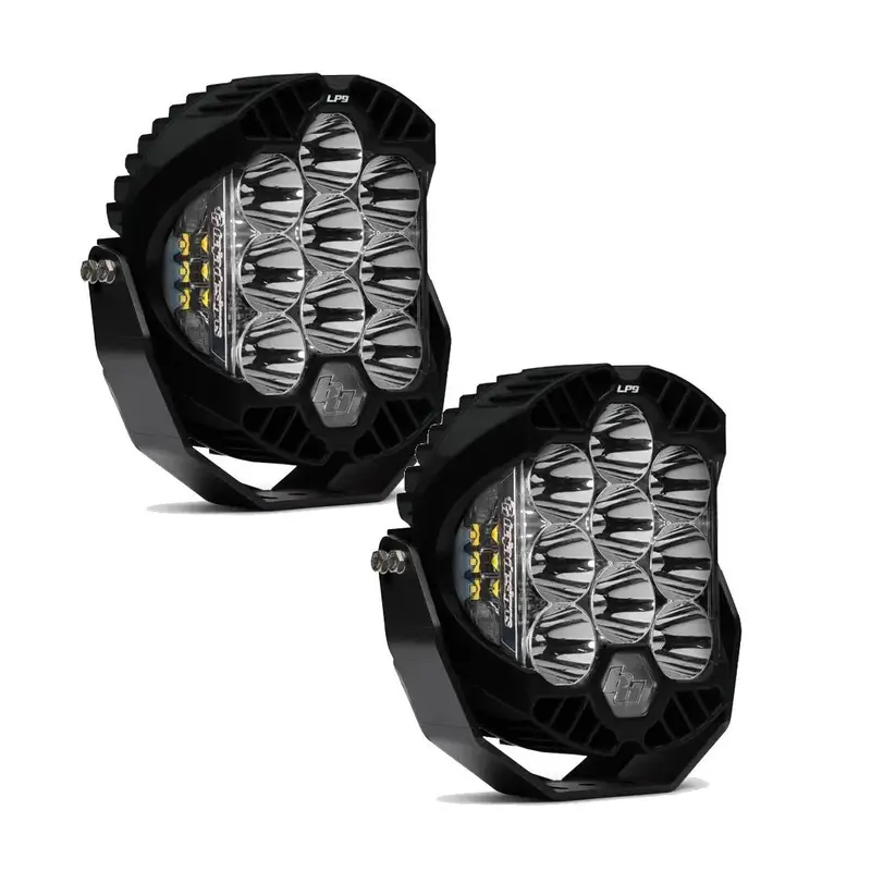 Baja Designs Lp9 Sport Led Clear Spot Pattern Lights/Toggle Harness/Rock Guards 2