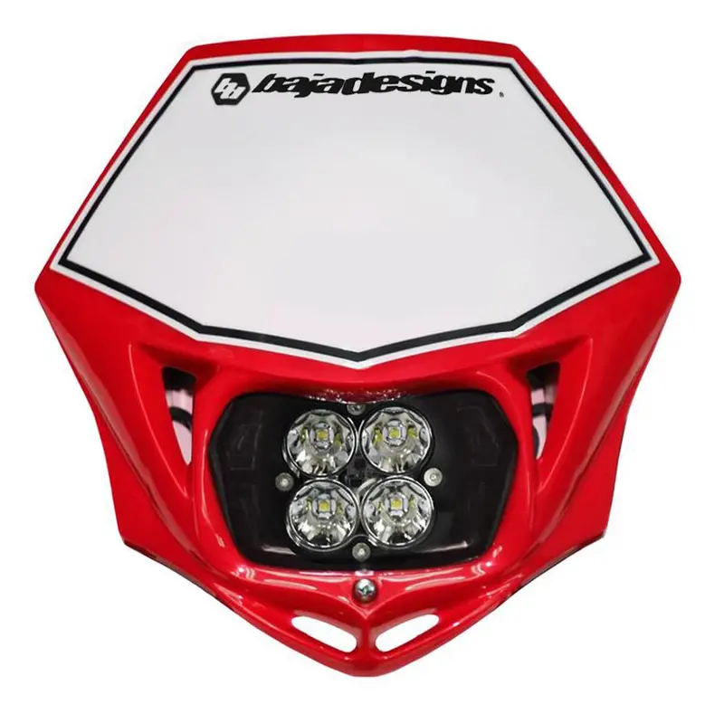 Baja Designs Motorcycle Squadron Pro (D/C) Headlight Kit W/ Shell - Red - Spot 1