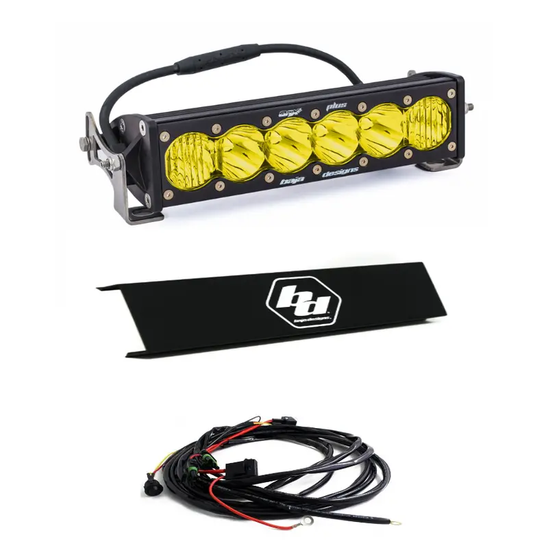 Baja Designs Onx6+ 10" Amber Driving/Combo Light Bar W/ Wiring & Black Guard 1