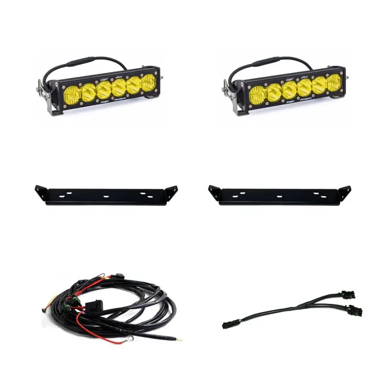 Baja Designs Onx6 10" Amber Dual Grille Light Bar Kit For 2021-2025 Ford F150 Raptor 1