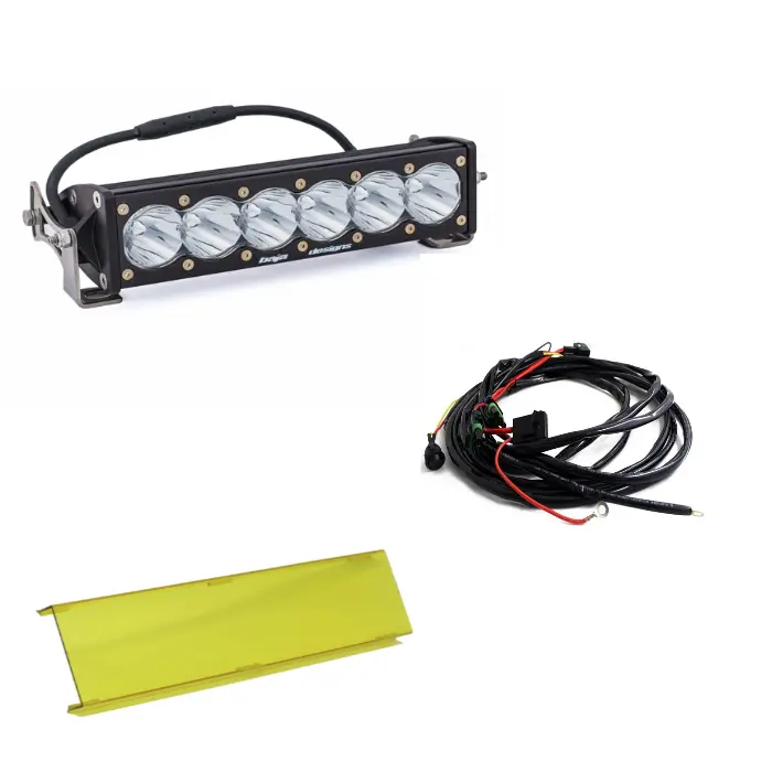 Baja Designs Onx6+ 10" Clear Spot Beam Light Bar W/ Wiring Harness & Rock Guard 1